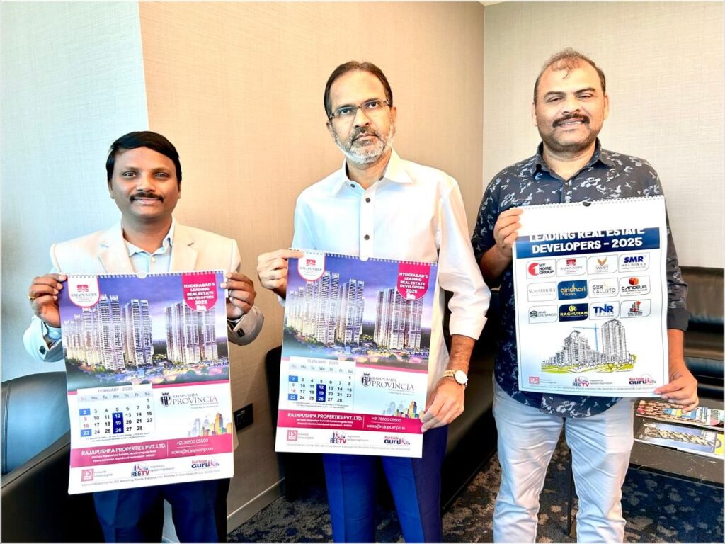 Rajapushpa Properties ED Srinivas Reddy with ReG TV Calendar